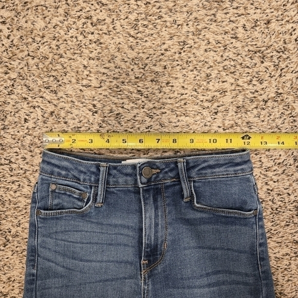 Just Black Denim Flex Waist Mid Rise Jeans with Fringe Ankles Hems Size 24 - Picture 12 of 15